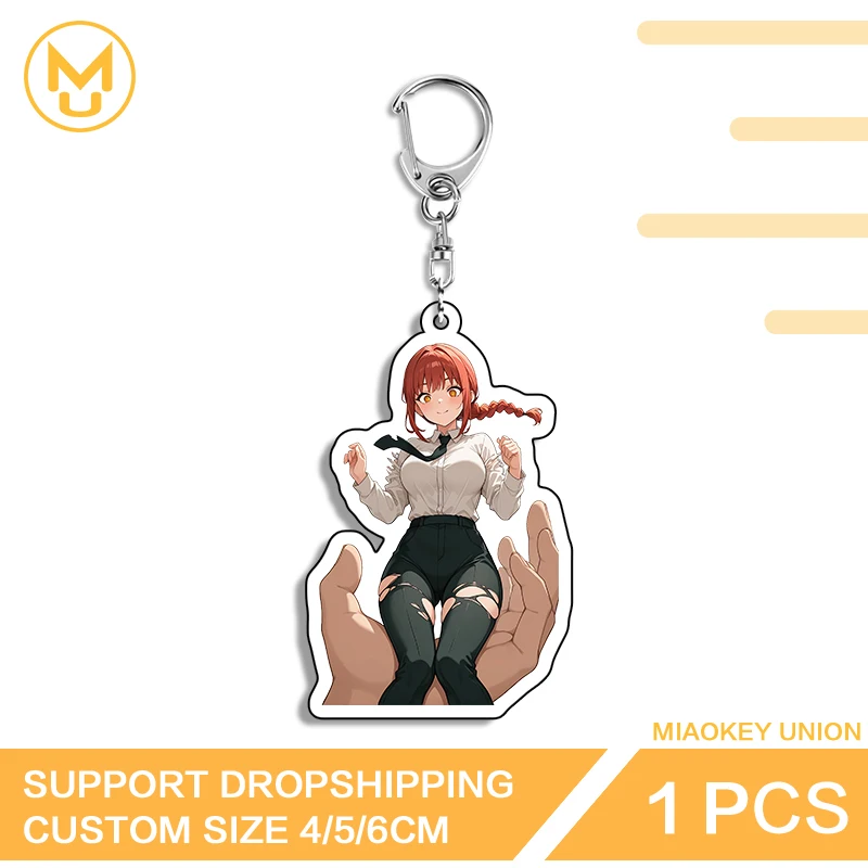 Makima Sitting In Your Hand Double Sided Acrylic Keyring Artistic Attractive Elf Like Glaring Unique Fashion Decorations