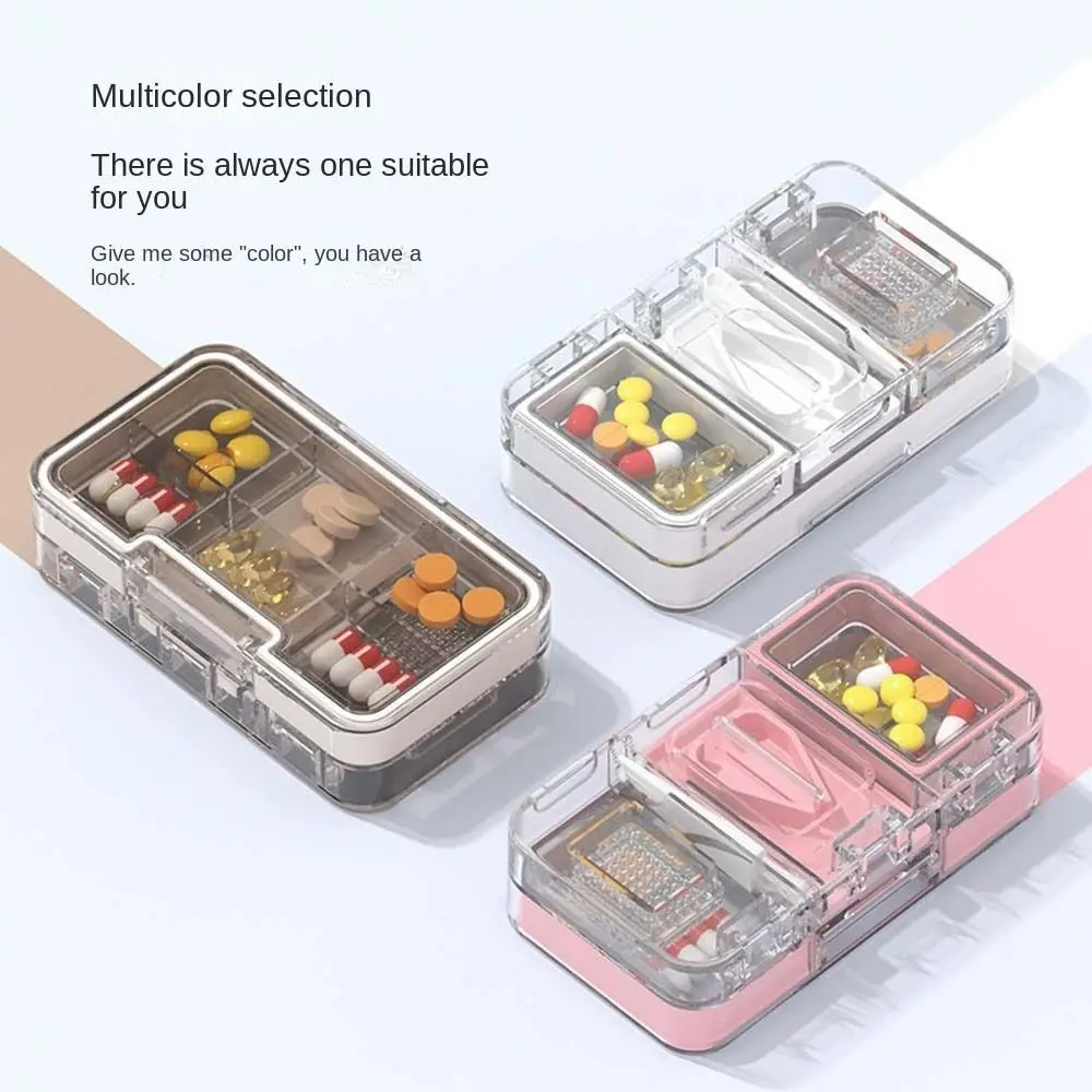 Medicine Pill Storage Container Mini Pill Cutter Pill Storage Accessories Waterproof Mini Pill Box Pill Case Drug Dispenser