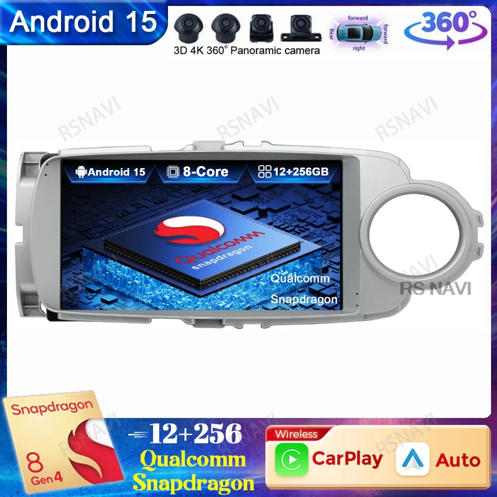 

Автомобильное радио Android 15 для Toyota Yaris 2012 2013 2014 2015 2016 2017, DVD, беспроводной Carplay, авто GPS 4G LTE, навигация, авторадио BT