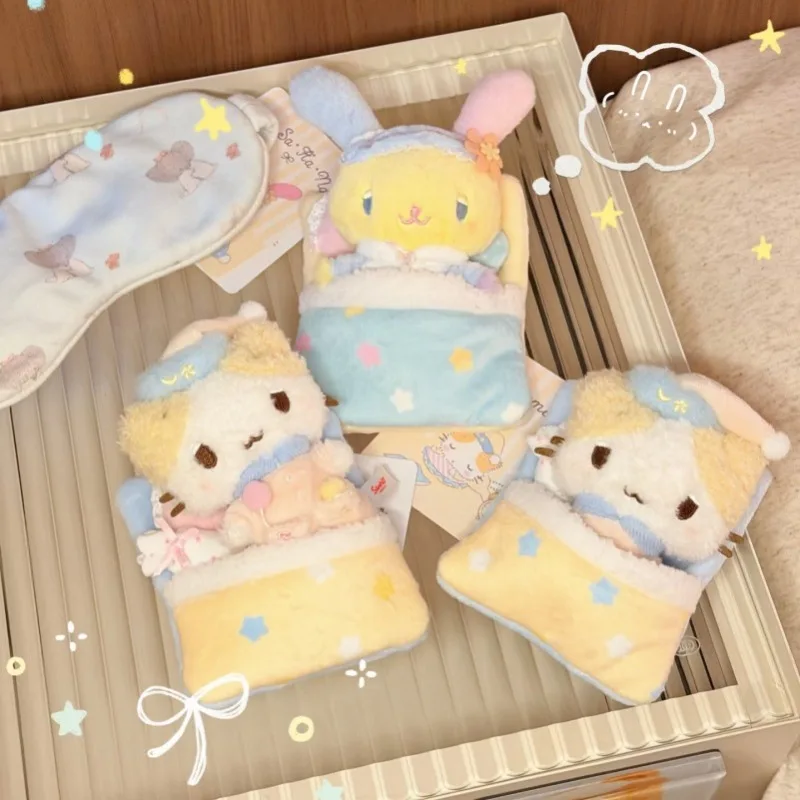 

Night sleepy Masyumaro Nyanko cat Plush toy Keychain Kawaii Mascot usahana Dreams sanrio Stuffed doll Marshmallow Cat bag Charm