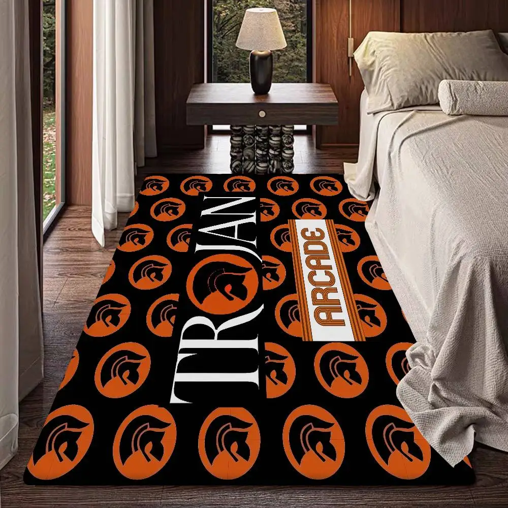 Trojan Records Logo Floor Mat INS Style Soft Bedroom Floor House Laundry Room Mat Anti-skid Bedside Area Rugs