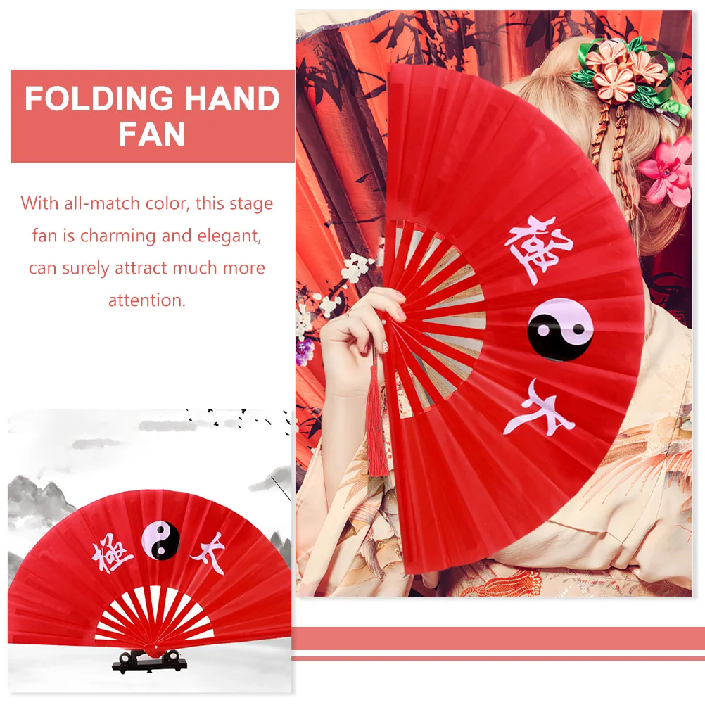 

2 Pcs Fans Chinese Style Floral Plastic Handheld Sturdy Stage Performance Photo Prop Tai Chi Fan Gifts