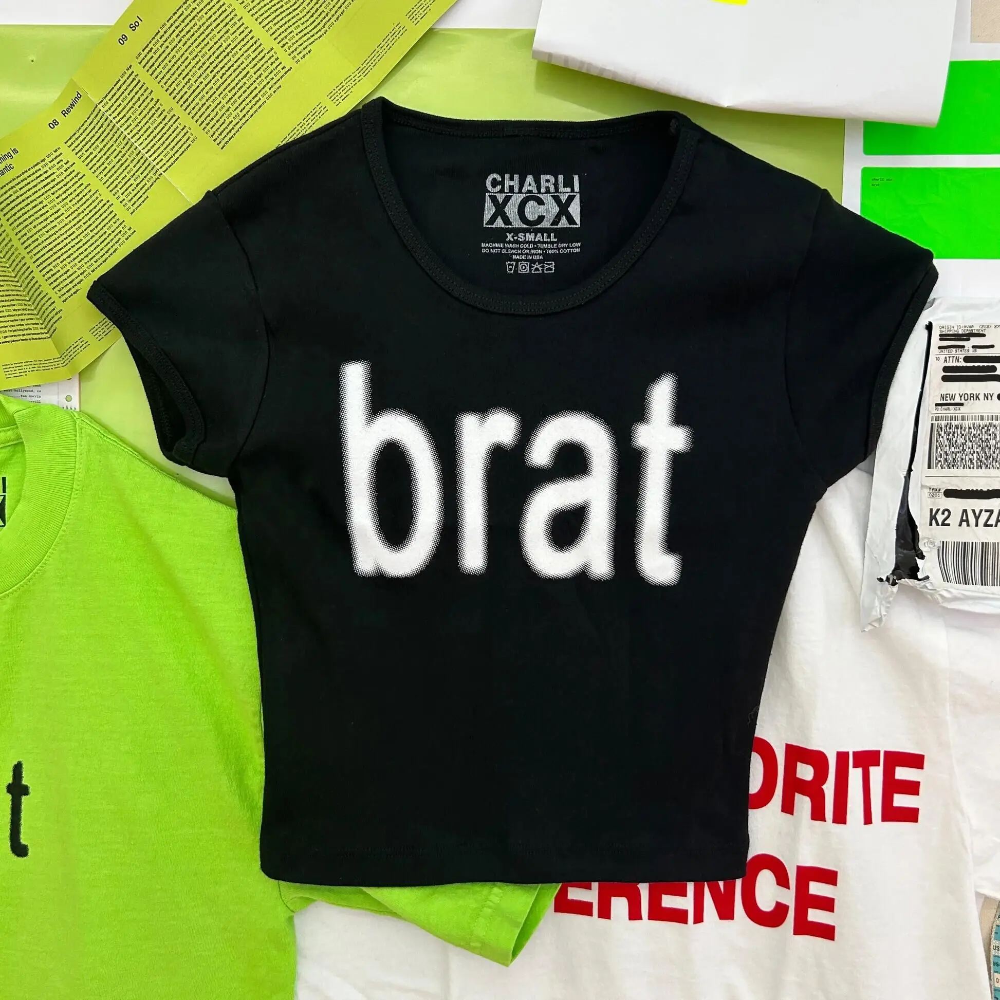 Charli XCX 2024 New Album Brat Sexy hottie style T-Shirts Retro Women‘s Top Navel Baring Ne Unisex Streetwear 100%Cotton TShirts