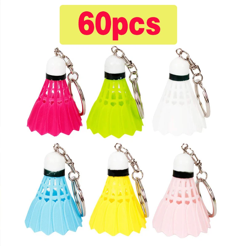 

60Pcs Mini Badminton Shuttlecock Car Key Chain/ Keyring PVC/keychain/ Souvenir