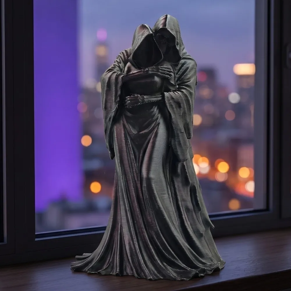 Creative Embracing Posture Gothic Decoration 3D Printed Retro Skeleton Model Decoration Dark Style Home Decor Crafts Gifts