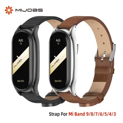 Strap for Mi Band 10 9 8 7 6 5 4 3 Bracelet for Xiaomi Mi Band 9 Leather Watchband Mi Band 8 Strap Wristband Accessories