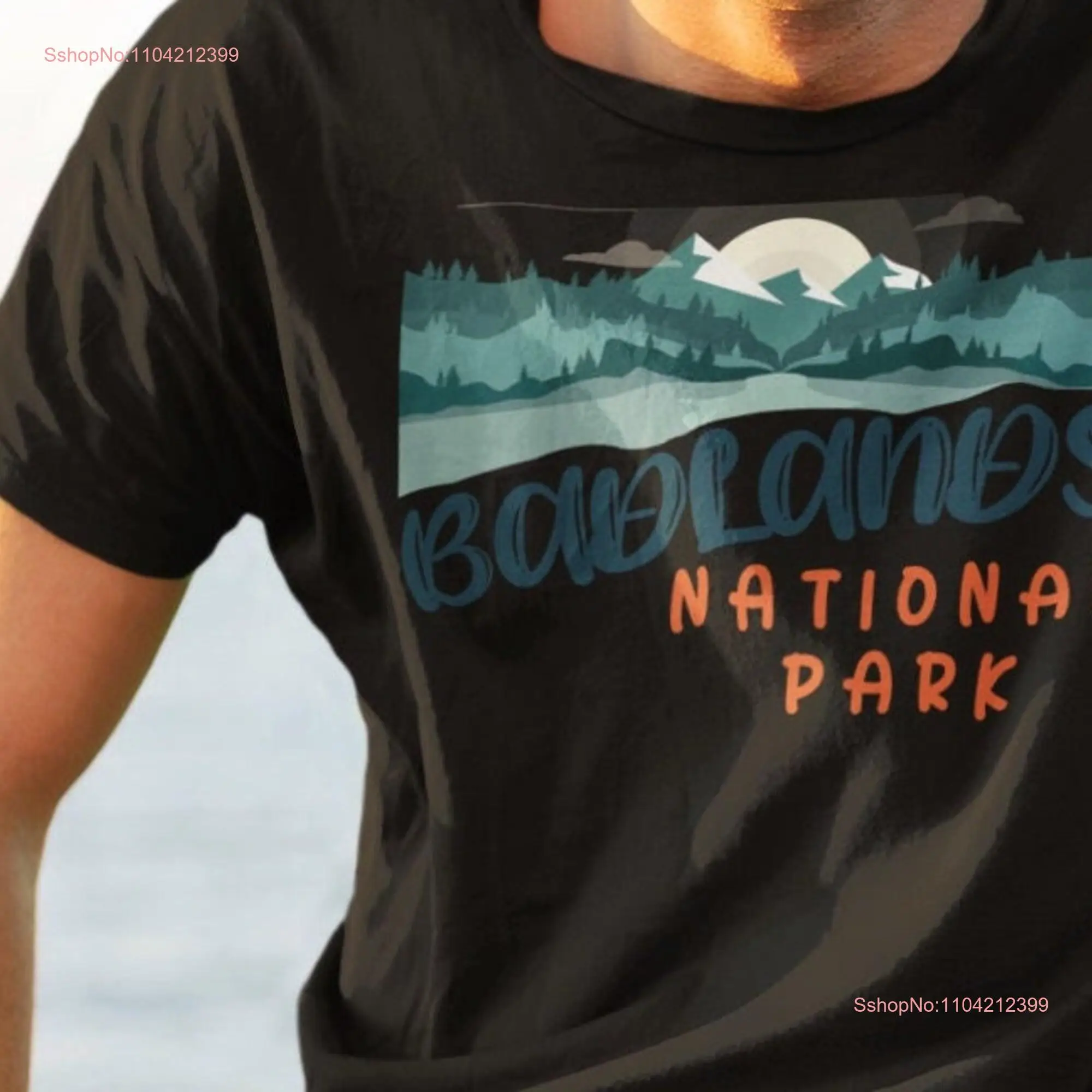 Badlands National Park T shirt South Dakota Trees and Mountain Tops for Camping Hiking Vacation  long or short sleeves