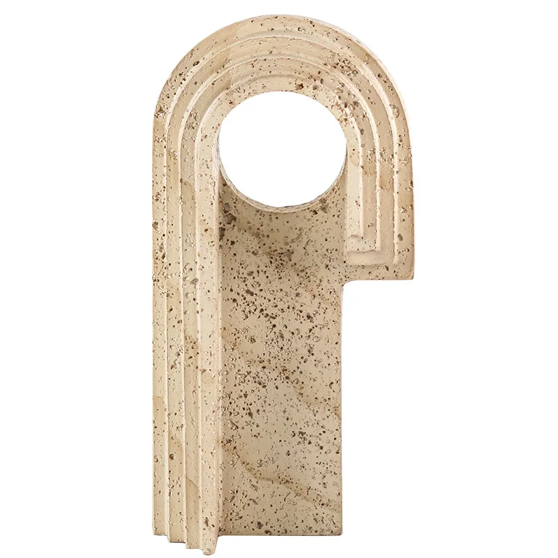 Abstract wabi-sabi geometry irregular door opening ornament modern living room entrance imitation cave stone art decoration
