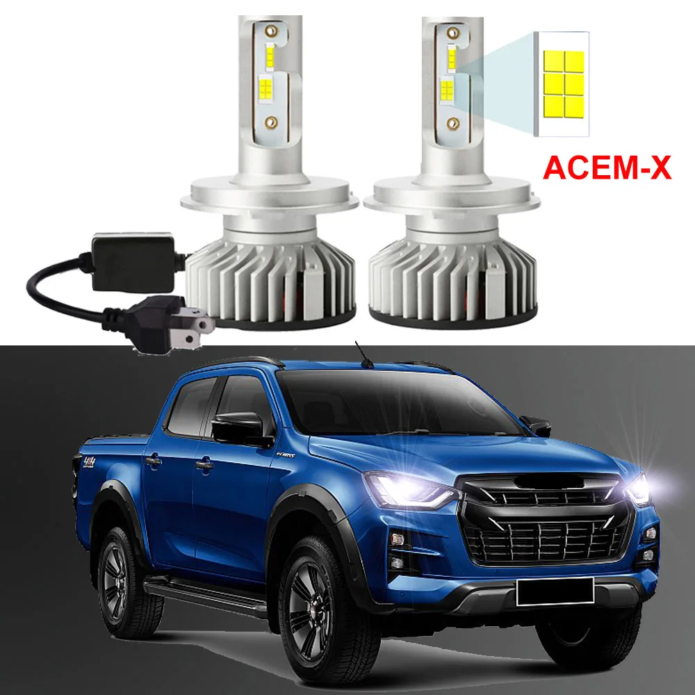 2Pcs Car Led Headlight Bulb For Isuzu D-MAX D MAX Dmax II  2019 2020 ACEM-X Chips High Low Beam LED Headlamp