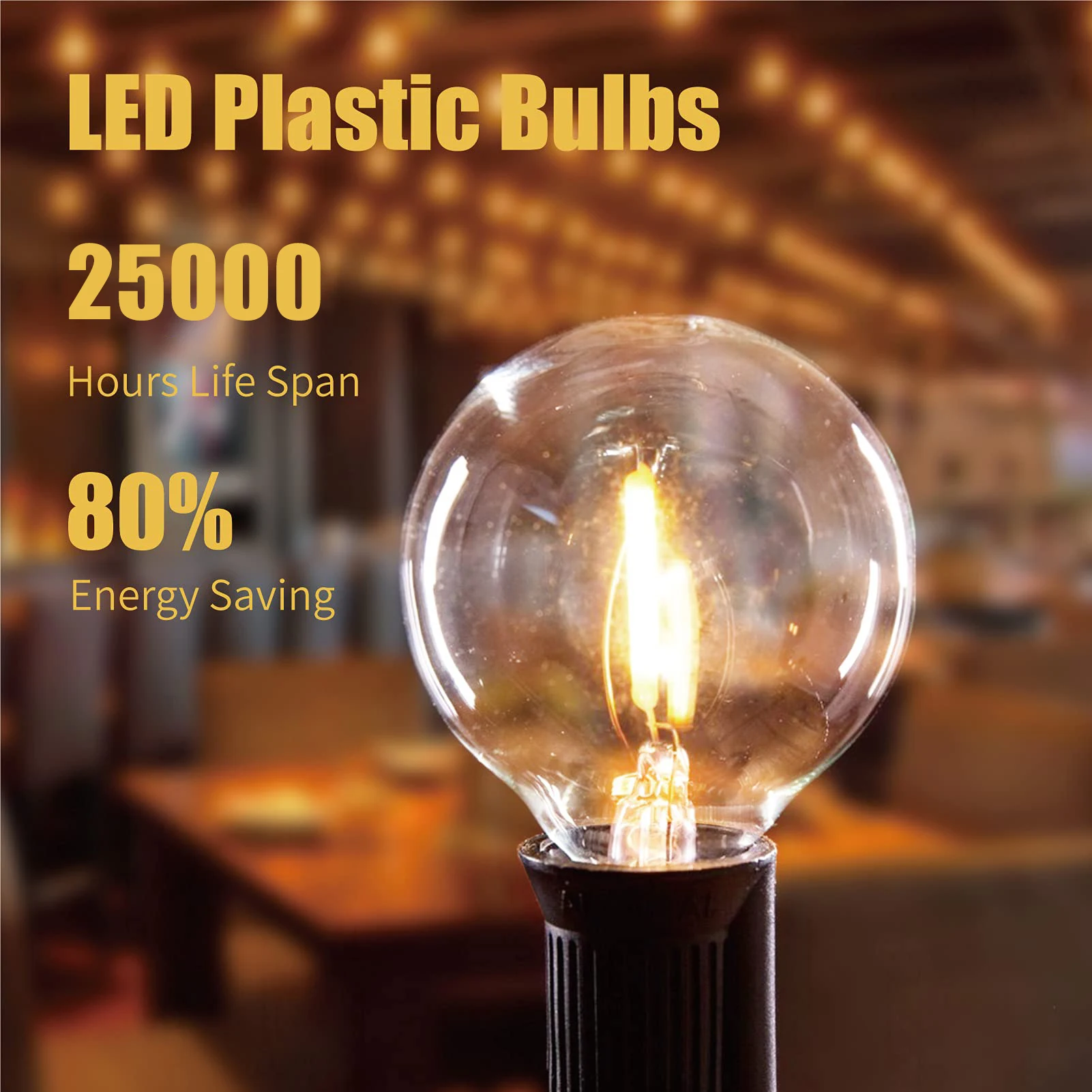 Imagem -04 - Inquebrável G40 Levou Lâmpadas de Plástico Vintage Baixas Tensões dc 3v Edison Led Globo Lâmpadas Lâmpada de Substituição de Luz Solar String 25 Pcs