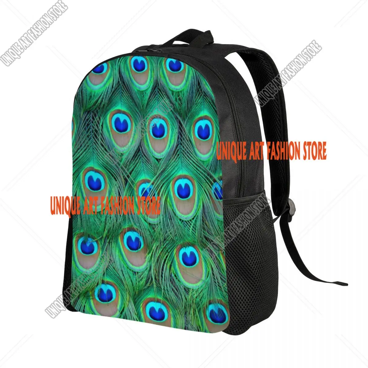 Zaini pavone per donna uomo impermeabile scuola college piuma animale borsa carina e bella stampa bookbag