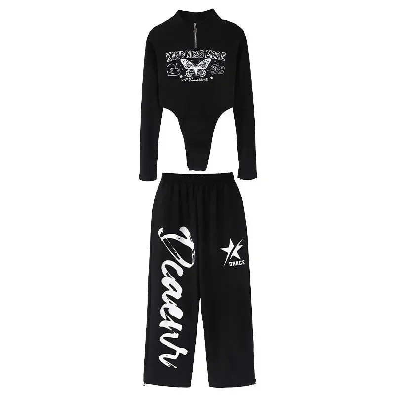 Сценические костюмы для джазовых танцев для девочек, танец в стиле хип-хоп, костюмы для репетиции черлидинга для девочек, блестящие костюмы для выступлений, 10-14 лет