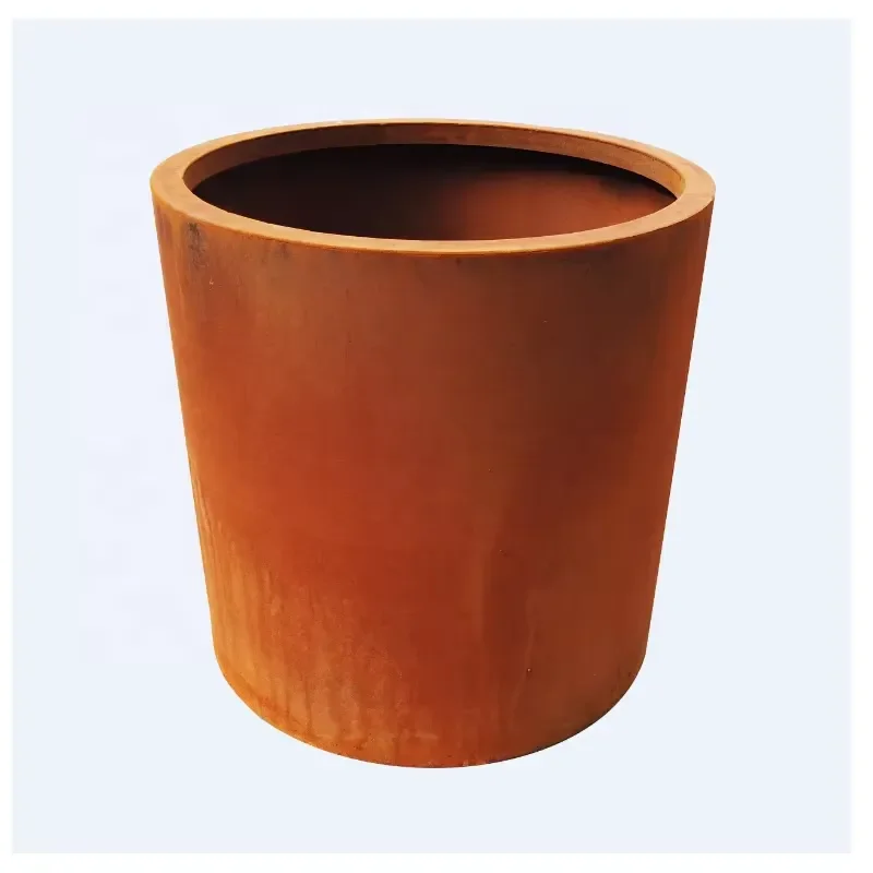 for Modern Large Outdoor Round Metal Planter Flower Pot