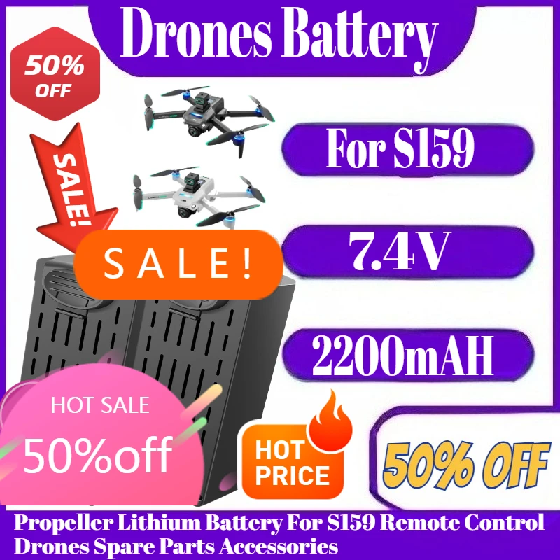 

For S159 7.4V 2200mAH Drones Battery Propeller Lithium Battery For S159 Remote Control Drones Spare Parts Accessories