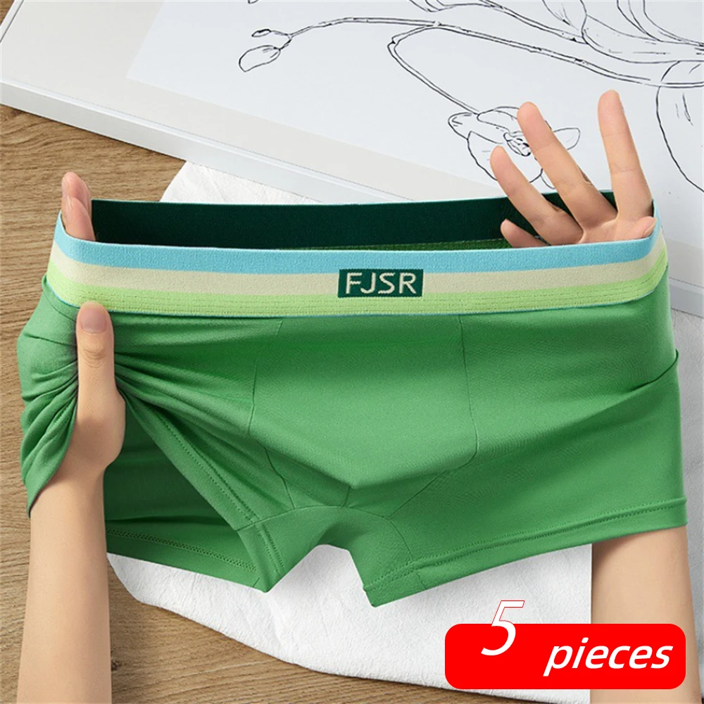 5 pcs Men Panties Underwear Boxer Shorts Male Underpants Breathable Underwear for Man Male Shorts Contrasting underwear