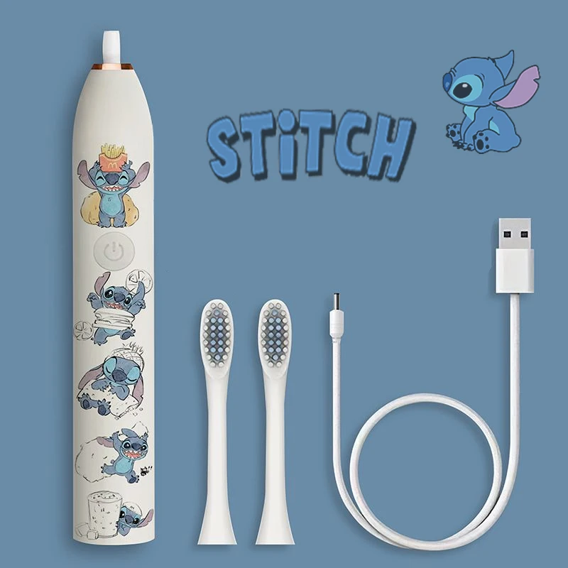 Cute Stitch Electric Toothbrush Cartoon Ultrasound Soft Fur Fully Automatic Children's Fun Student Waterproof Toothbrush