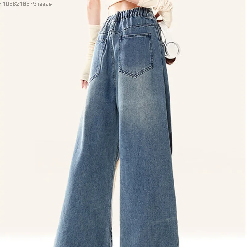 Sanrio Hello Kitty dessin animé Graffiti jean pour femmes printemps automne américain Hip Hop pantalon droit ample et polyvalent jambes larges