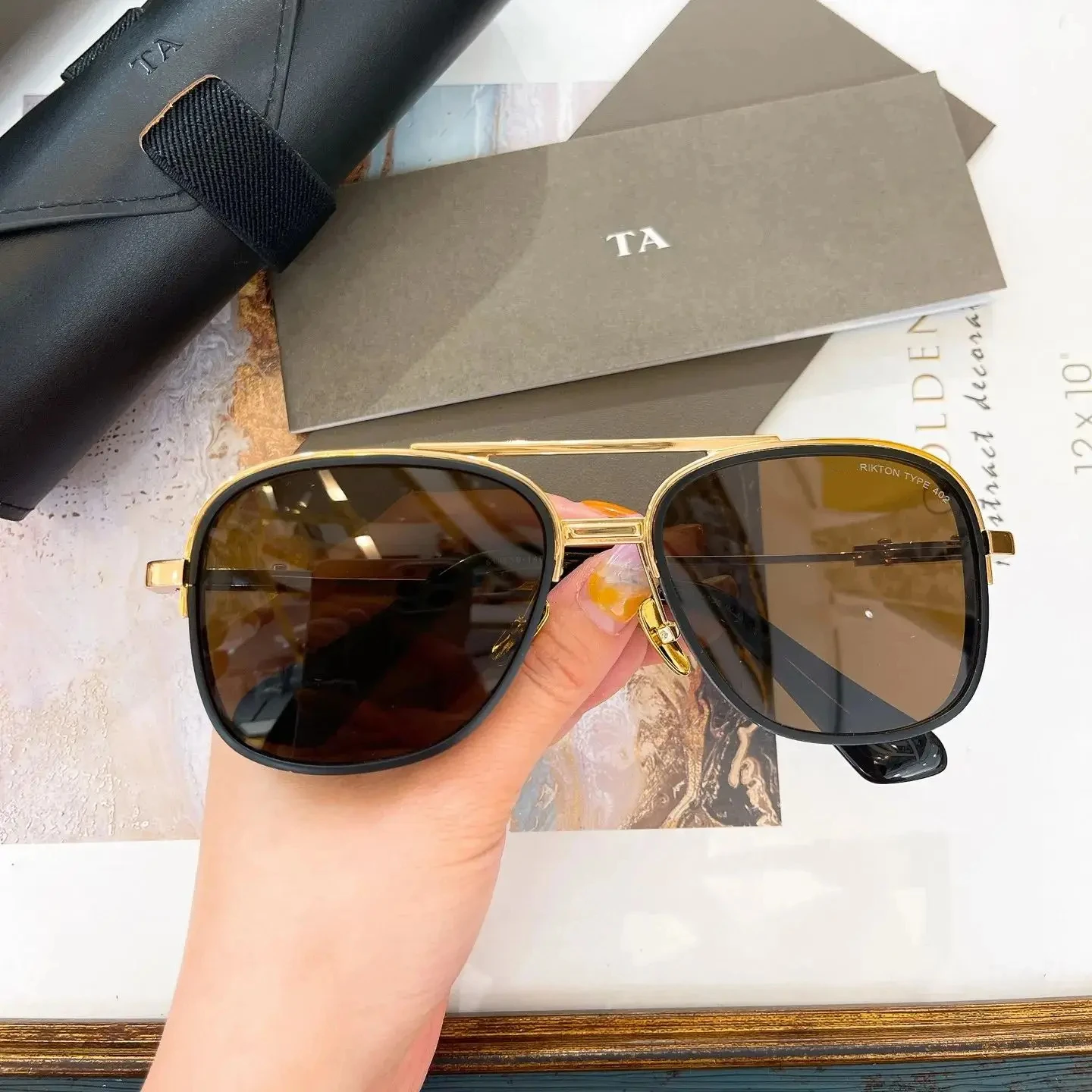 

Authentic For DIYTA DT RIKTON TYPE 402 Alloy Frame Men Women Sun Glasses Vintage Trendy Luxury UV Male Couple Eyewear With Box