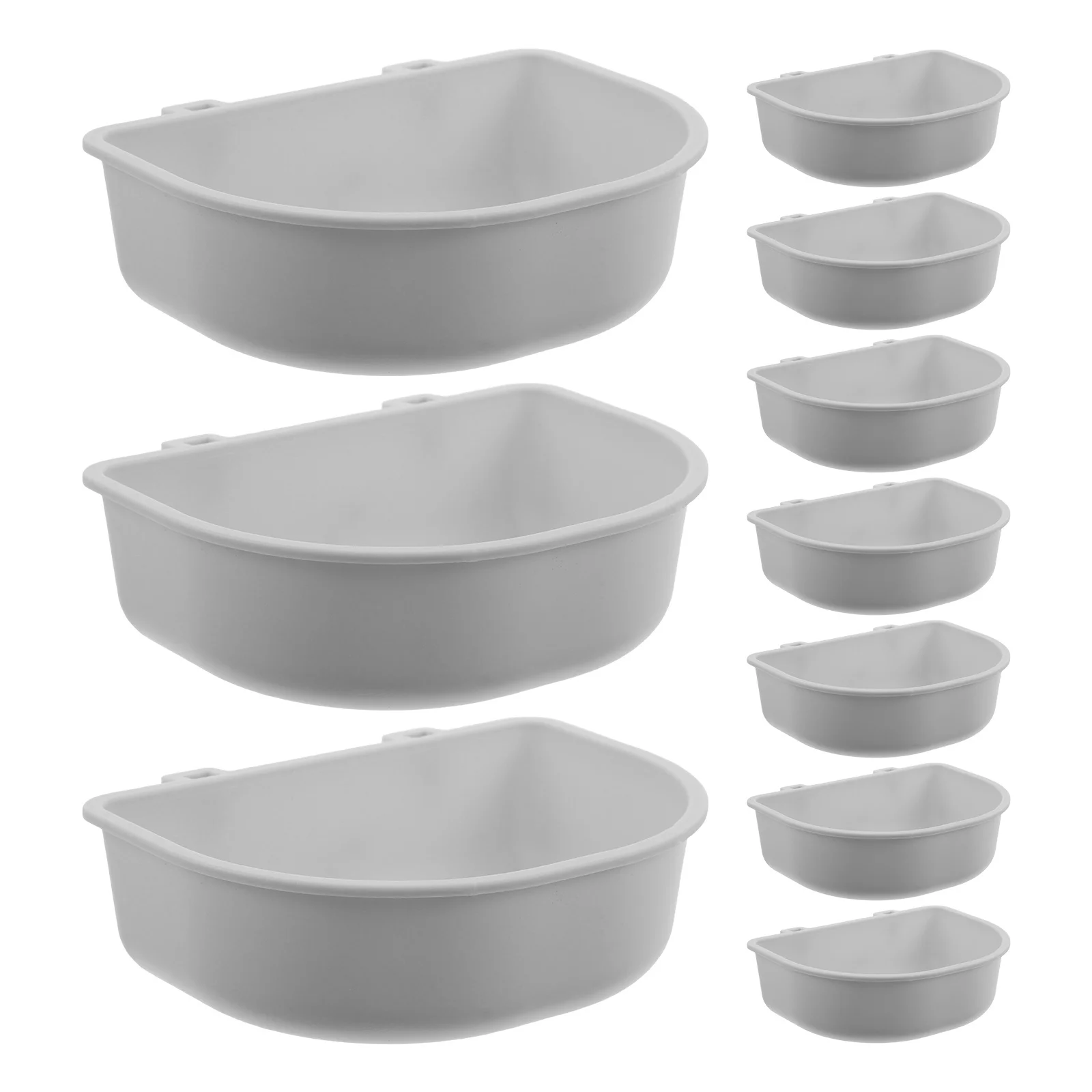 

15Pcs Pet Bowl Hanging Kennel Water Food Feeder Cage Coop Cup Puppy Dog Cat Rabbit Bird Grey Hanging Pet Bowl Rabbit Bowls