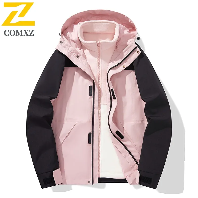 

COMXZ классическая мужская куртка с капюшоном для исследования на открытом воздухе, износостойкая парка для отдыха, треккинга, уютная легкая осенне-зимняя одежда