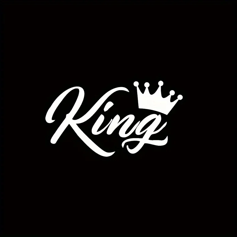 1PC "King with Crown" Car Motorcycle Sticker, Stylish Decal for Vehicle Exterior Personalization & Royal Style