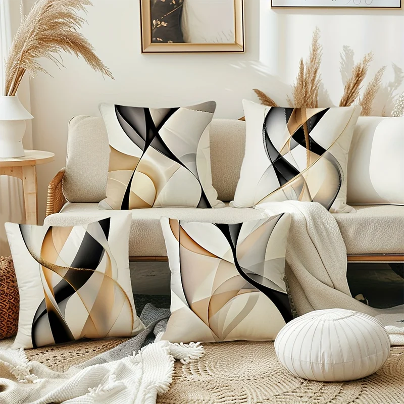 Modern Geometric Patterned Throw Pillows for Home Decor Polyester pillowcase, sofa decorative cushion cov Headboard Pillow