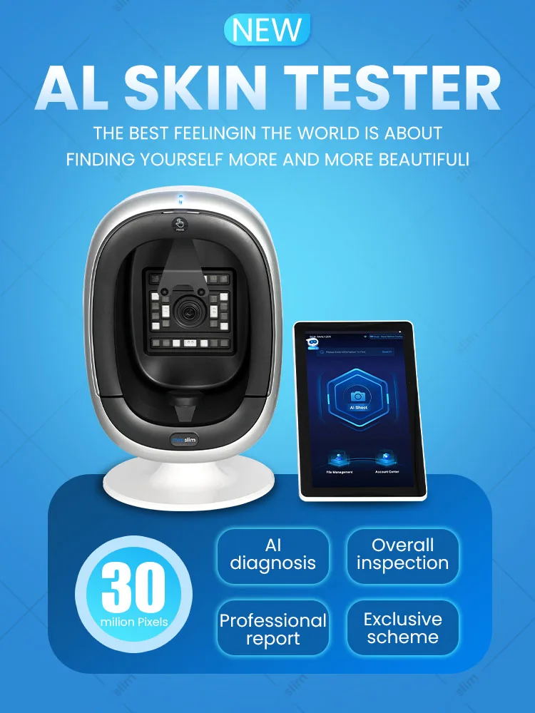AI Skin Tester Multispectral Imaging 30MP HD Camera Skin Analyzer Machine For Salon Beauty Skin Diagnosis Analysis Equipment