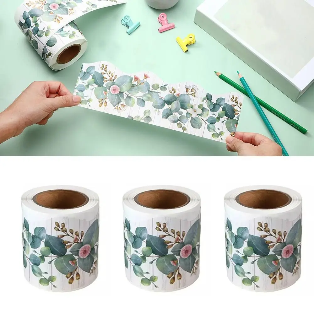 1Roll Self Adhesive Chalkboard Board Border Paper Eucalyptus Border Classroom Decors DIY 7.6cm 5Meter Border Trim Sticker