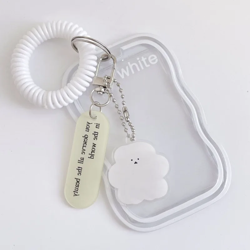 Creative Design Kpop Photocard Holder Transparent Card Holder Keychain Photo Sleeves Bus Card Student Card Case Photo Protector