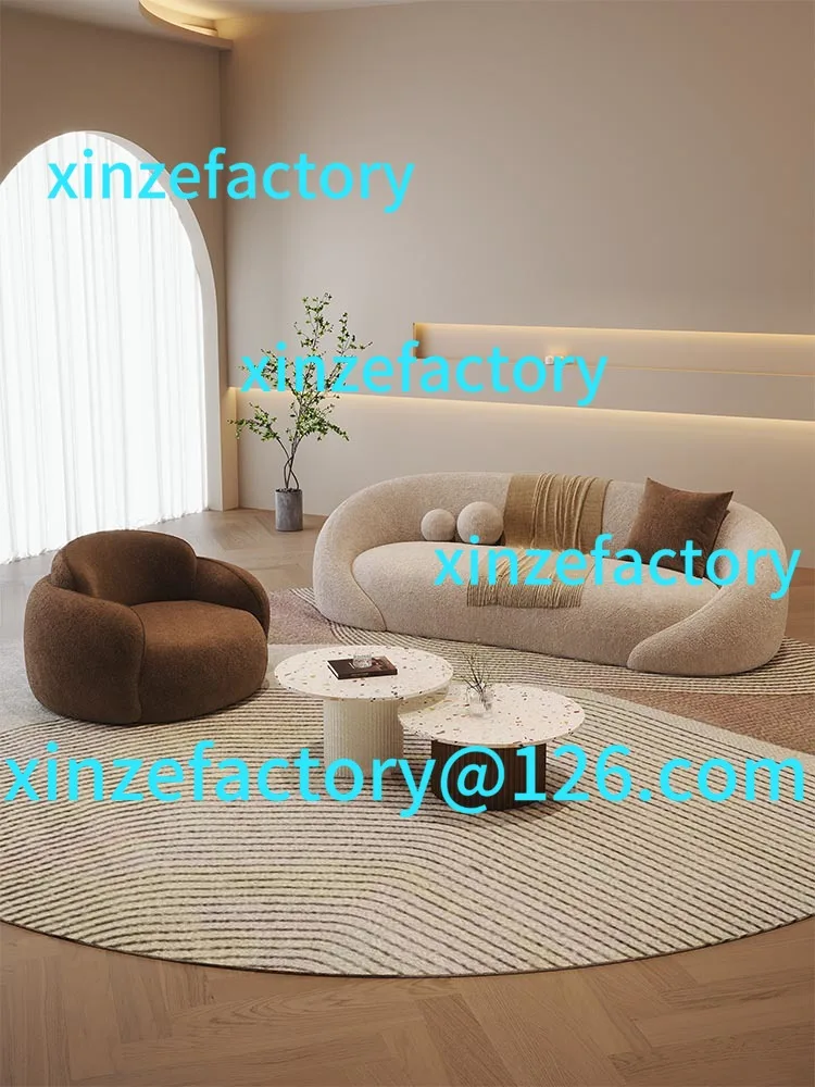 

Customizable curved special-shaped sofa chenille velvet reception and negotiation room