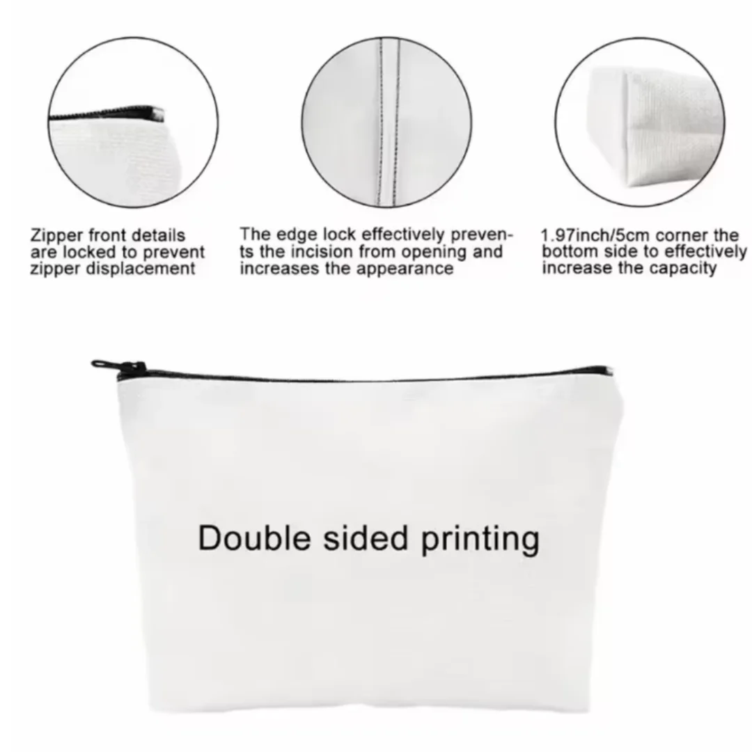 Sardine Printing Canvas Cosmetic bag Vintage Makeup Organizer Portable Makeup Case pencil case For Travel Daily