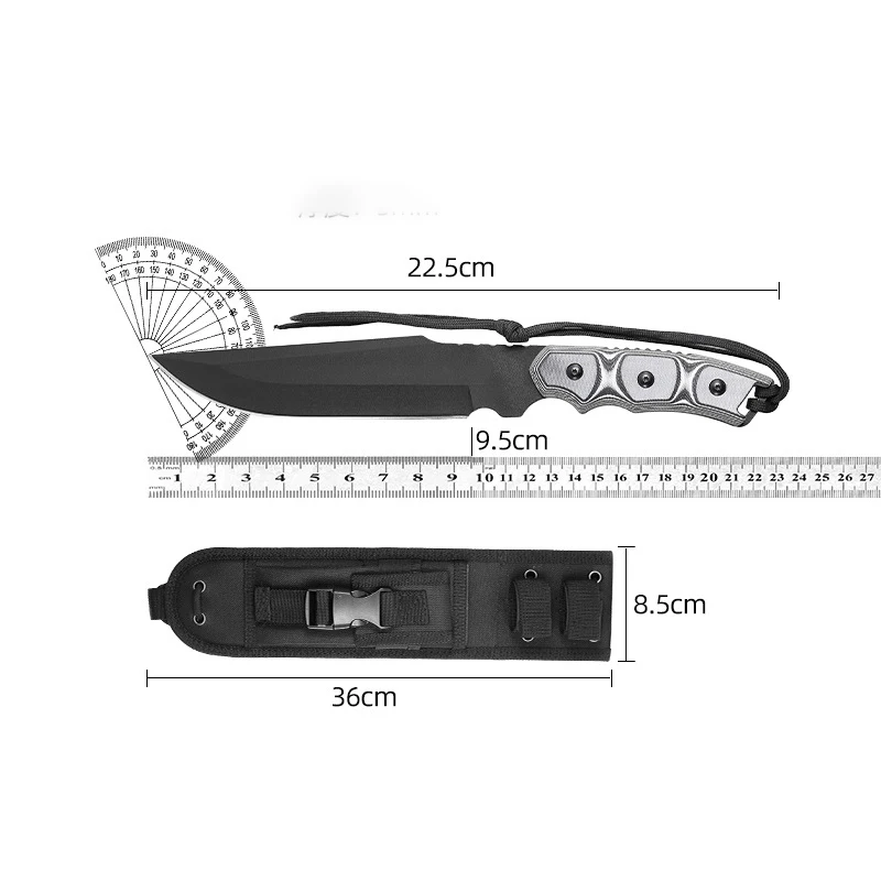 سكين بقاء خارجي عالي الصلابة ، تخييم وتسلق جبال ، محمول ، دفاع عن النفس