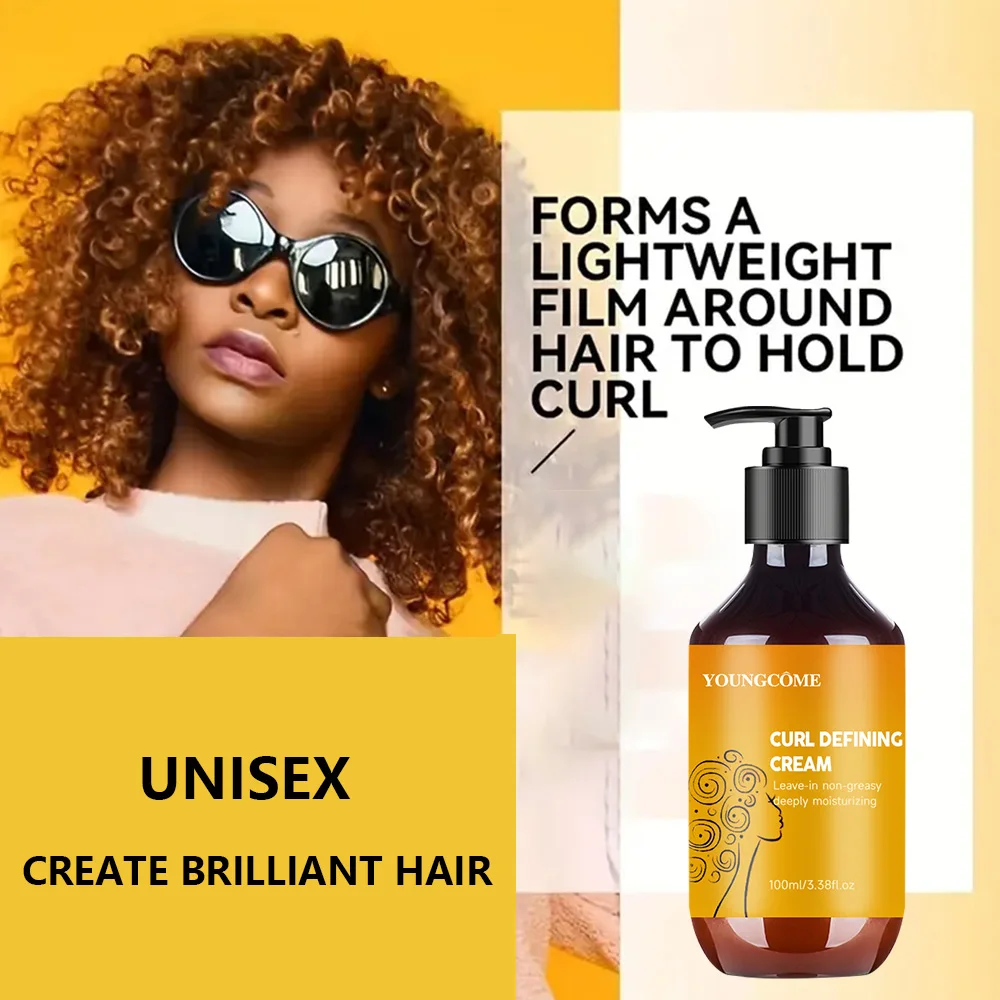 Curl Defining Cream Hair Volumizing Cream Anti-Frizz Bouncy Resilient Enhancer Styling Lotion Natural Wavy Wigs Styling Hair
