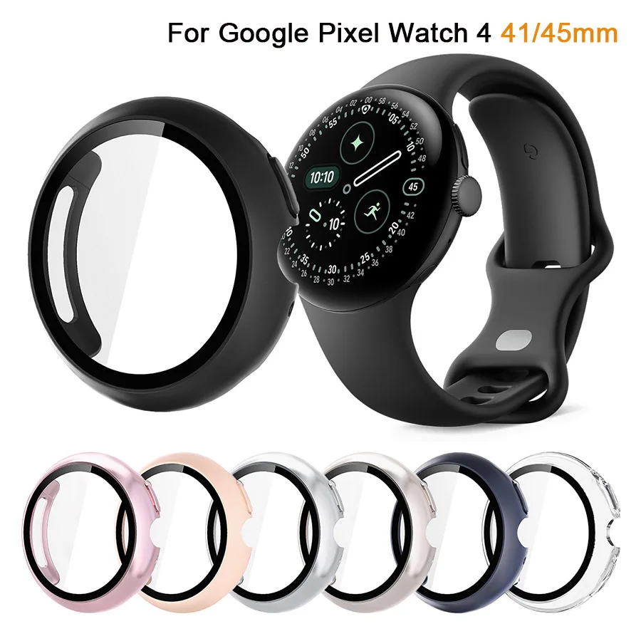 Protector Cover For Google Pixel Watch 4 45mm 41mm PC Hard All-around Bumper Screen Protective Case for Google Pixel Watch4