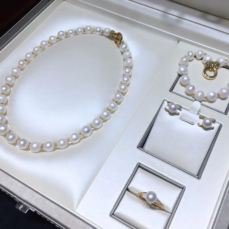 

Natural Freshwater Pearl Necklace Women's Versatile Set Wholesale Fashion Jewelry Gift