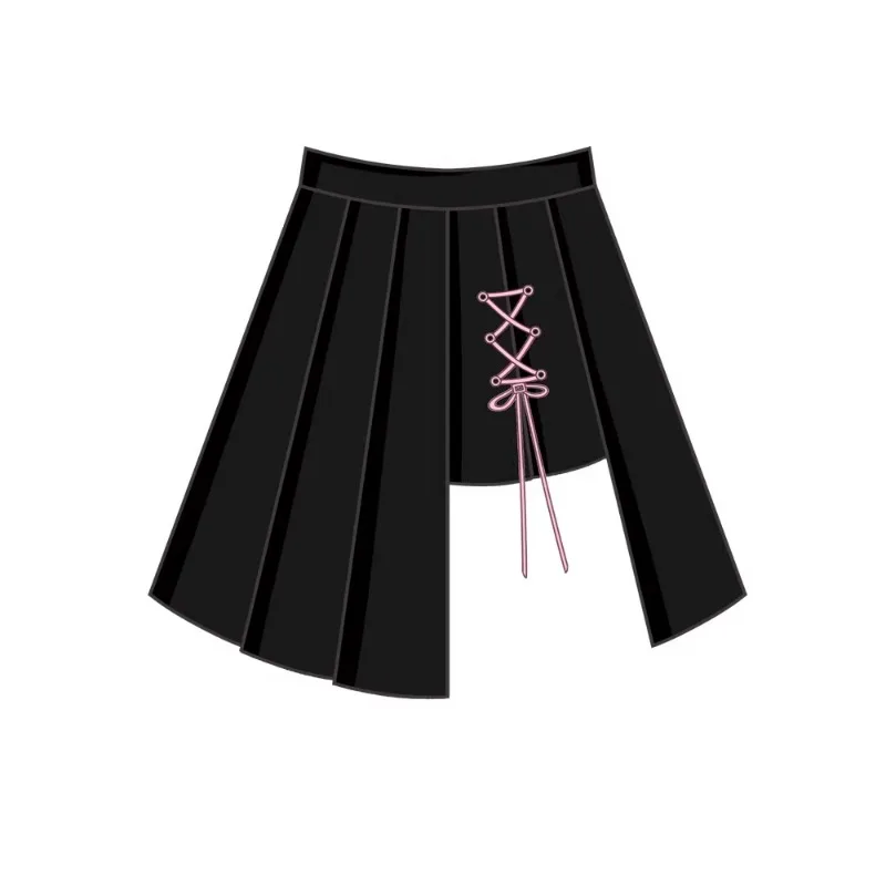 2024 Japanese Original JK Uniform Sailor Collar Dark Black Long Short Sleeves Top Irregular Lace up Pleated Skirt Suit For Girls