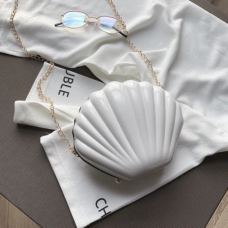 Fashion Women Shoulder Handbags Shell Bag Chain Cute Sequins Small Bag Phone Money Pouch Zipper Crossbody Bags for Women
