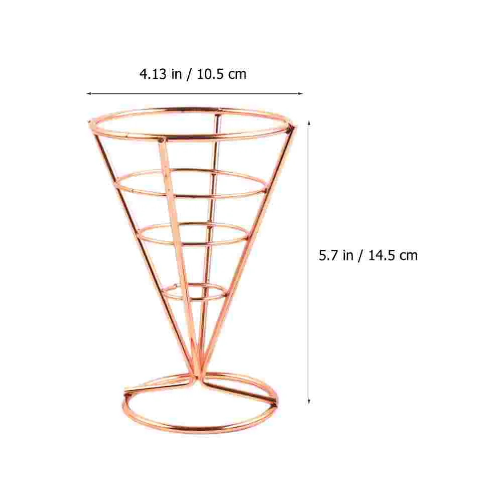 2-teiliger Halter für Pommes Frites, Besteck, Währung, Snackständer, Tablett, Roségold, Edelstahl