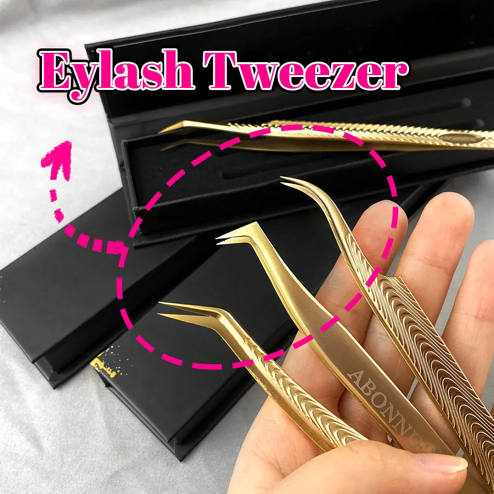 ABONNIE Rvs Wimpers Pincet Valse Wimpers Extension Pincet Tangen Applicator Clip Makeup Tools