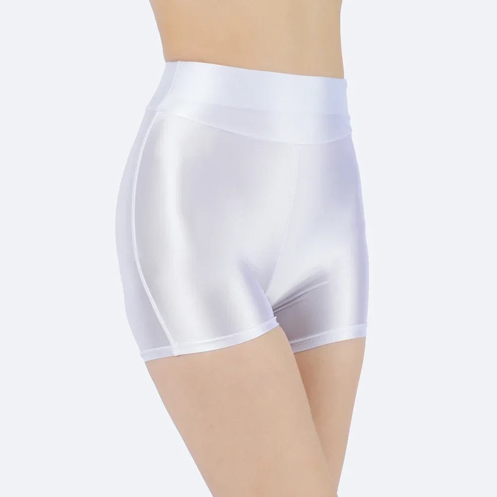 Club Daily Holiday Glossy Silky Shorts Hot Pants Brand New Female Moderate Elasticity Regular Length Solid Color