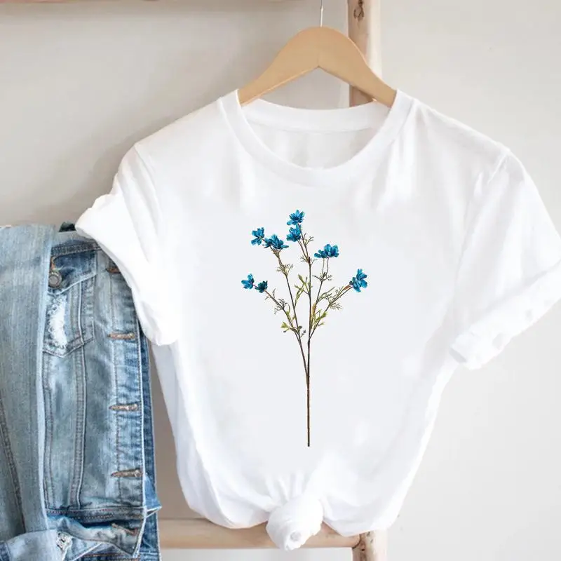 Short Sleeve Clothing Women Fashion Nice Summer Spring Pretty Watercolor Lovely New Casual Tshirt Top Graphic Tee T-shirt