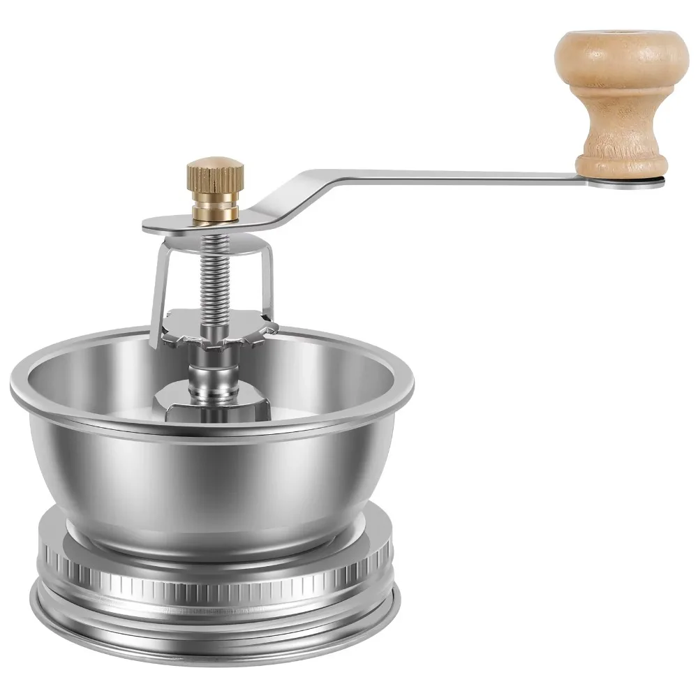 

Кофемолка Mason из нержавеющей стали, регулируемые настройки, съемная бытовая дробилка для кофе с крышкой и широким горлышком