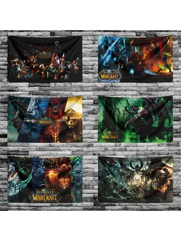 Worlds of Warcrafts-Rideau en polyester imprimé numérique, tapisserie de jeu, sensation Wow, décor, 90X150CM, DOTA1S