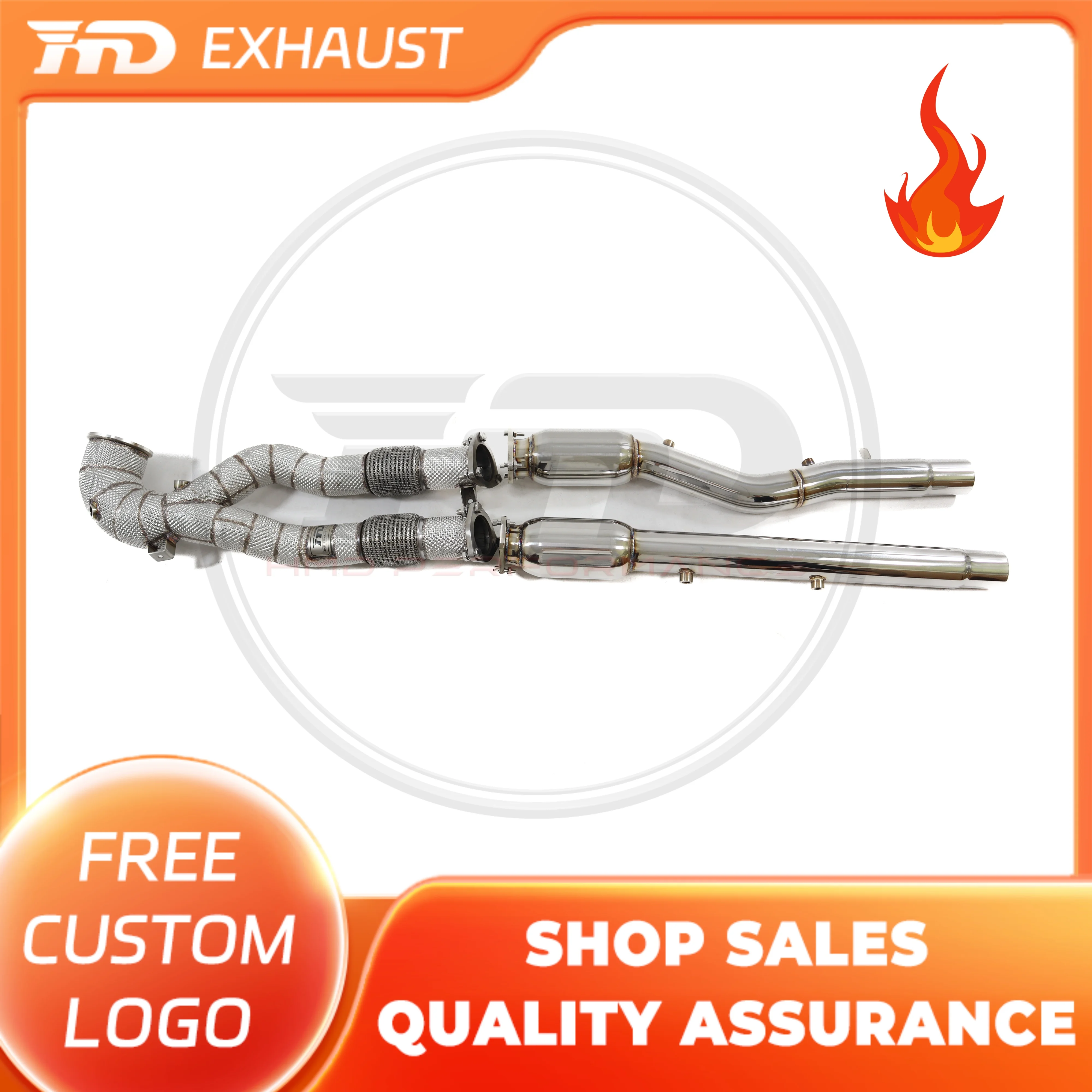 

HMD Exclusive Customization Downpipe With Middle Pipe for Audi RS3 2.5T With Catalysis SS304 Exhaust Pipe Easy Install