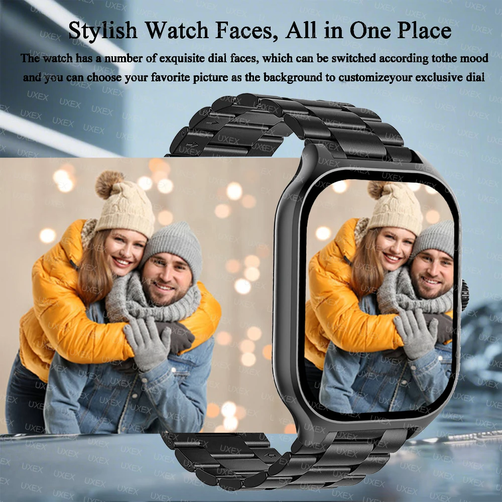 Moda smartwatch masculino 2.01 hd tela cheia bluetooth chamada foto personalizada rastreamento de saúde app controle relógio senhoras inteligentes