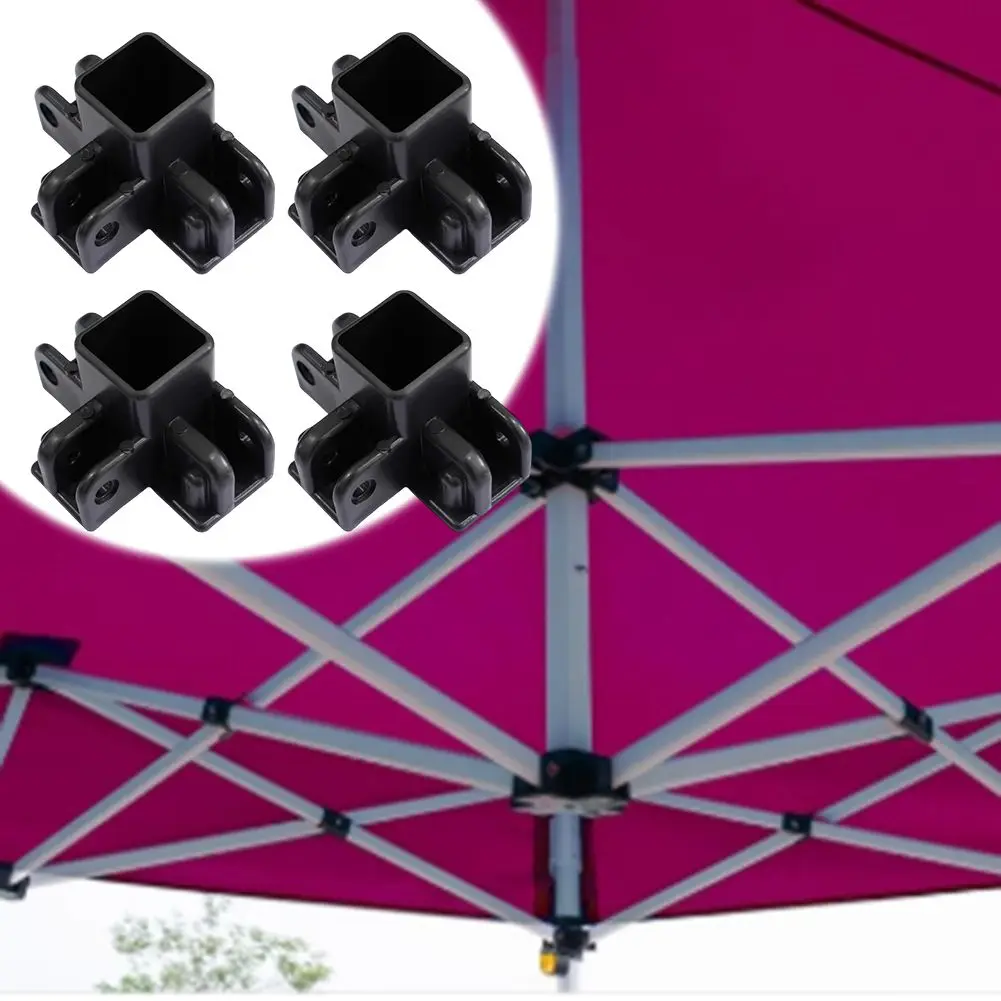 Paquete de 4 tapas de pata de poste central para cenador, dosel emergente para tienda, Compatible con tubos cuadrados de 34x34 Mm, se adapta a refugios de 3x6 M