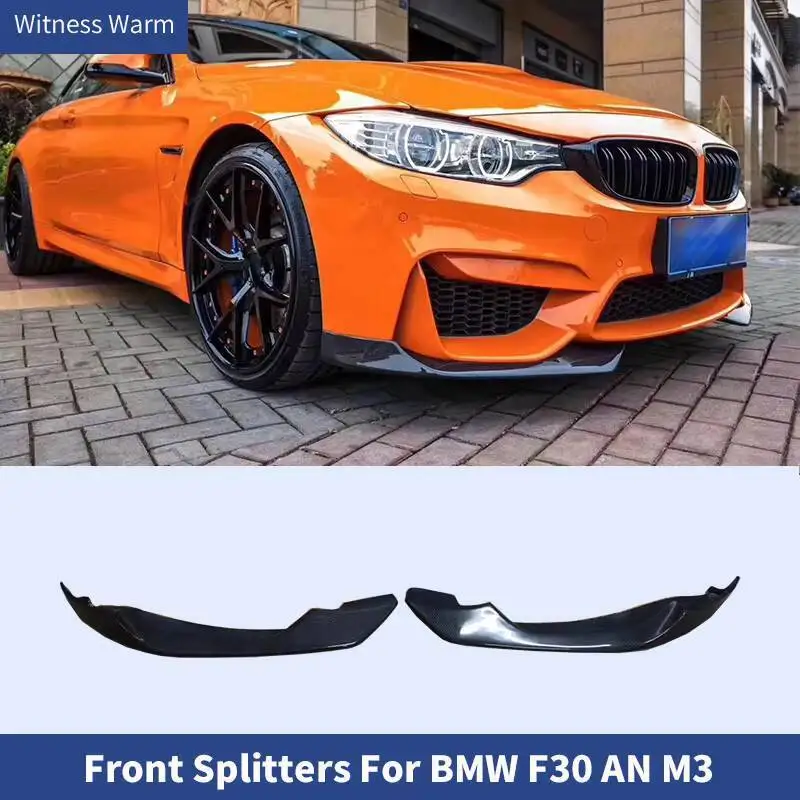 Car Front Bumper Splitters Lip Spoiler for Bmw 3 Series F30 AN M3 2012-2018 Carbon Fiber/Frp Front Air Knife Wind Knife