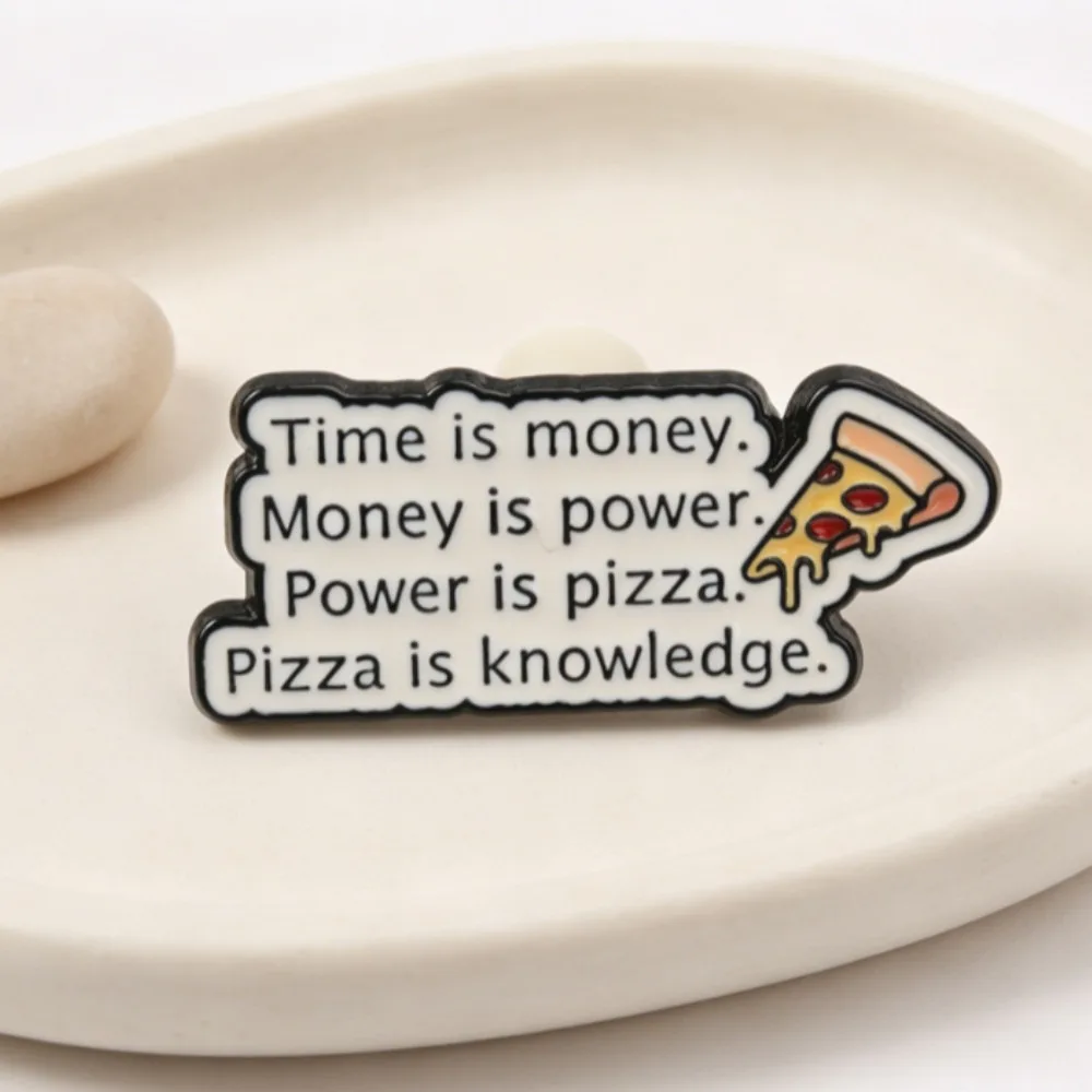 American Comedy Parks and Recreation Pizza Meme Brooch Funny Metal Badge Clothing Bag Personality Niche Accessories Jewelry Gift