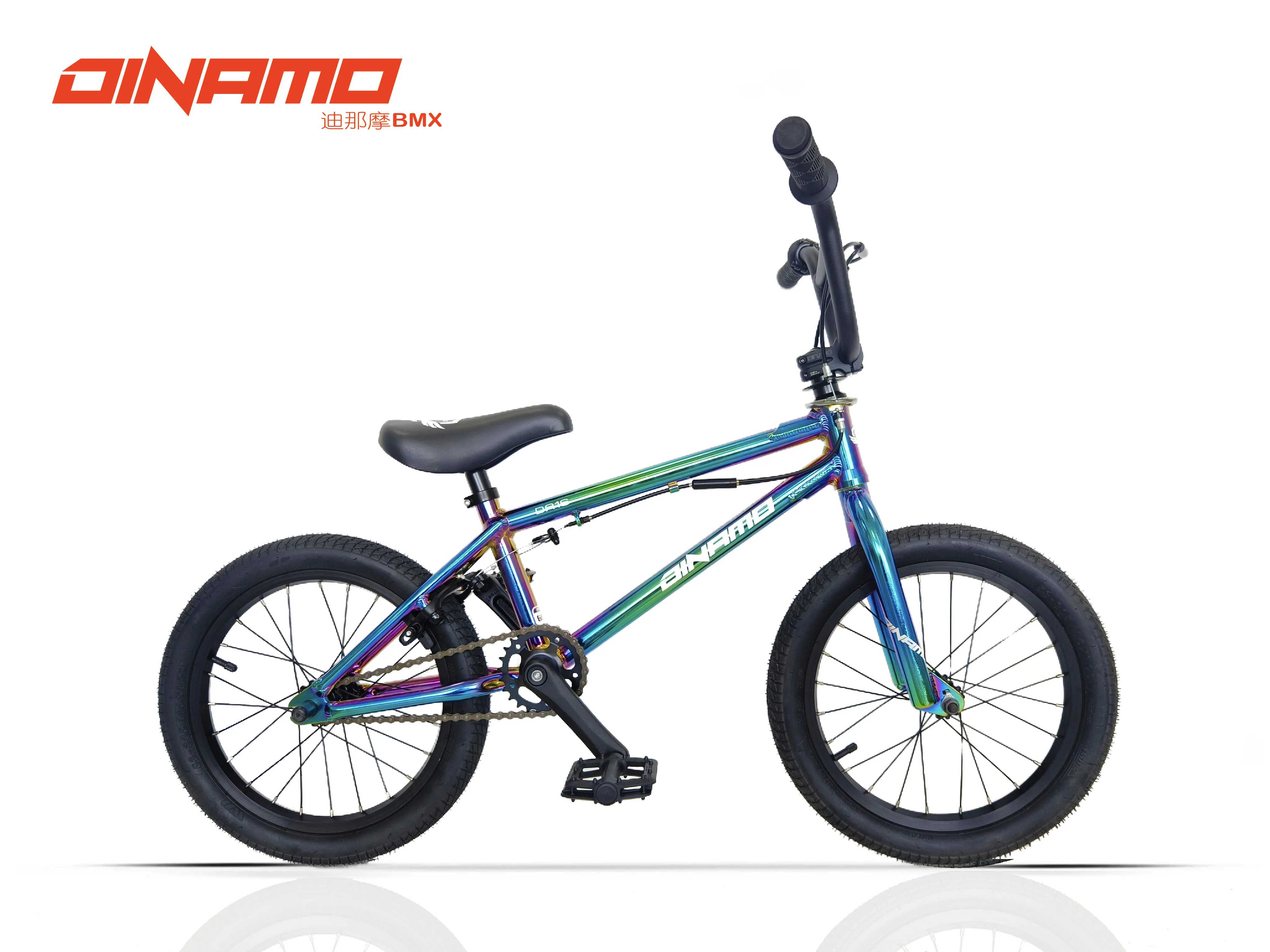 Bicicleta BMX Dinamo DA14 DA16 de 14/16 polegadas, quadro de liga de alumínio 6061, rotação de 360 graus, pneu antiderrapante, bicicleta de acrobacias para iniciantes.