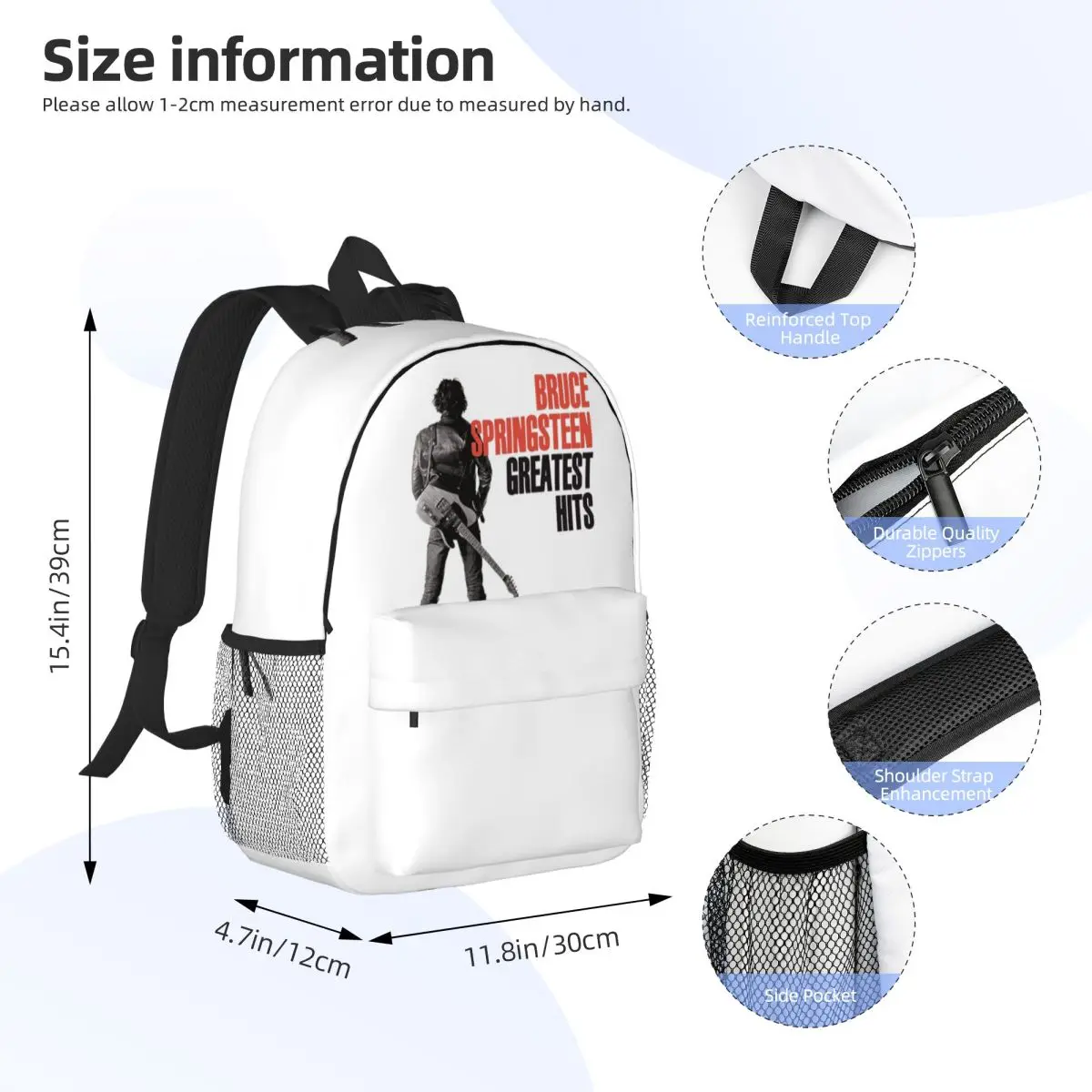 Springsteen Backpacks Boys Girls Bookbag Cartoon Children School Bags Laptop Rucksack Shoulder Bag Large Capacity